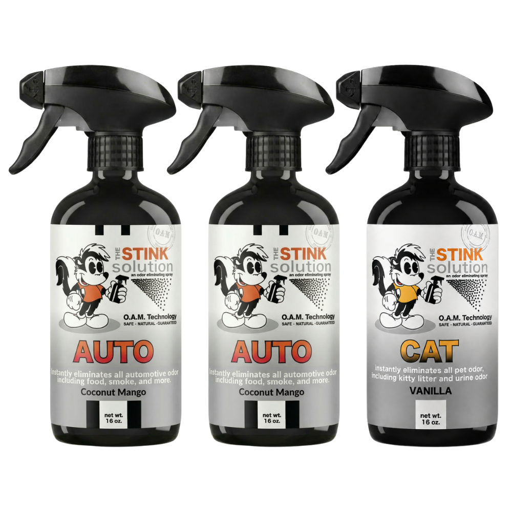 Three Pack - Two Auto Odor Eliminating Sprays + One Spray of Choice 16 oz
