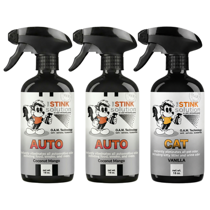 Three Pack - Two Auto Odor Eliminating Sprays + One Spray of Choice 16 oz