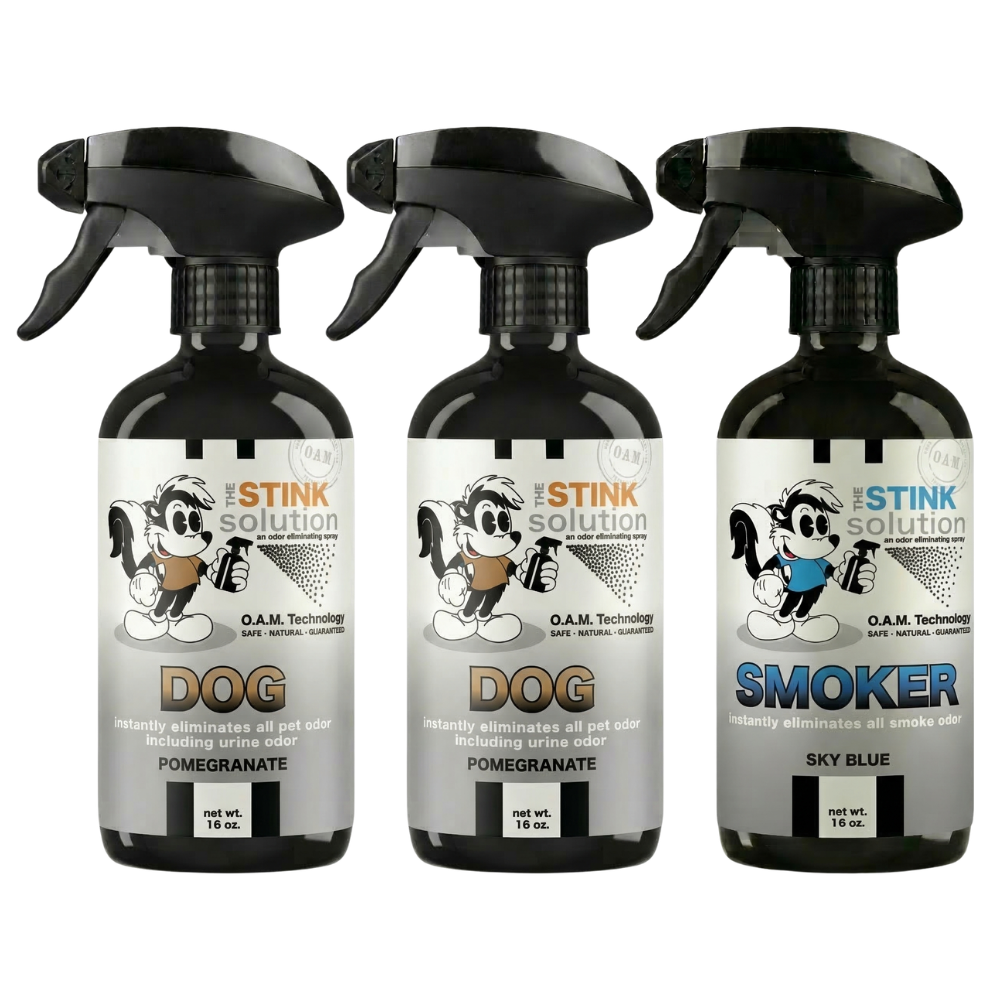 Three Pack - Two Dog Odor Eliminating Sprays + One Spray of Choice 16 oz