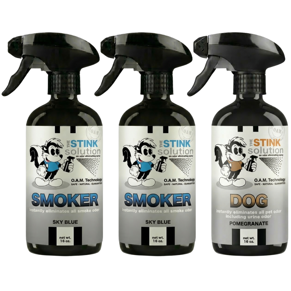 Three Pack - Two Smoke Odor Eliminating Sprays + One Spray of Choice 16 oz