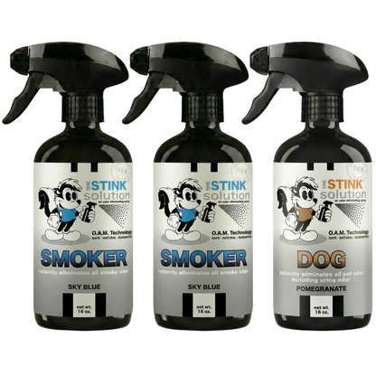 Three Pack - Two Smoke Odor Eliminating Sprays + One Spray of Choice 16 oz