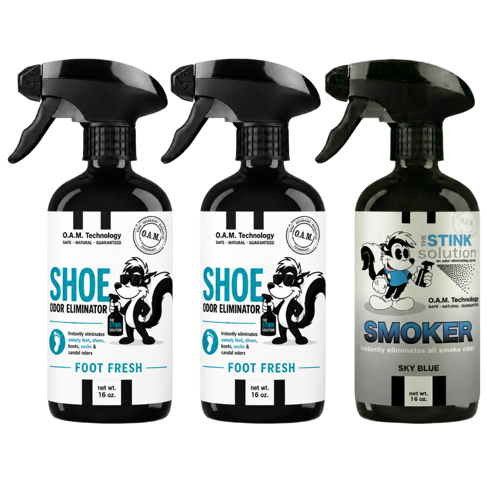 Three Pack - Two Shoe Odor Eliminating Sprays + One Spray of Choice 16 oz