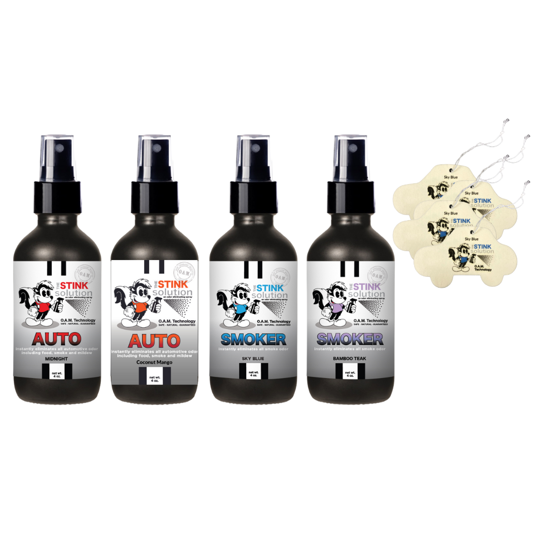 Natural, safe, non-toxic, enzyme-free odor eliminating spray. Multi-purpose use for any odor: smoke, urine, food, sweat, and more. Safe to spray anywhere: homes, cars, furniture, bathroom, carpet, and more.