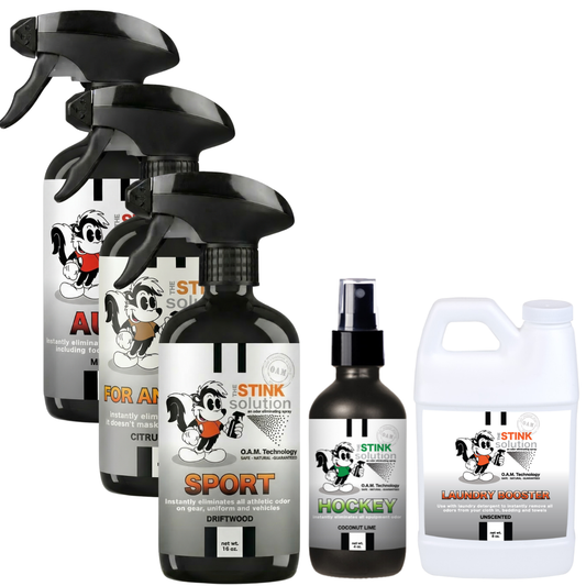 Buy 3 Get Sample Bundle FREE - 1 Citrus Orange (16 oz), 1 Auto Odor Eliminator Mid (16 oz), 1 Sport Odor Eliminator Drift (16 oz), 1 Coconut Lime Hockey (4 oz), + 1 Unscented Mini Laundry Booster | Odor Eliminating Spray