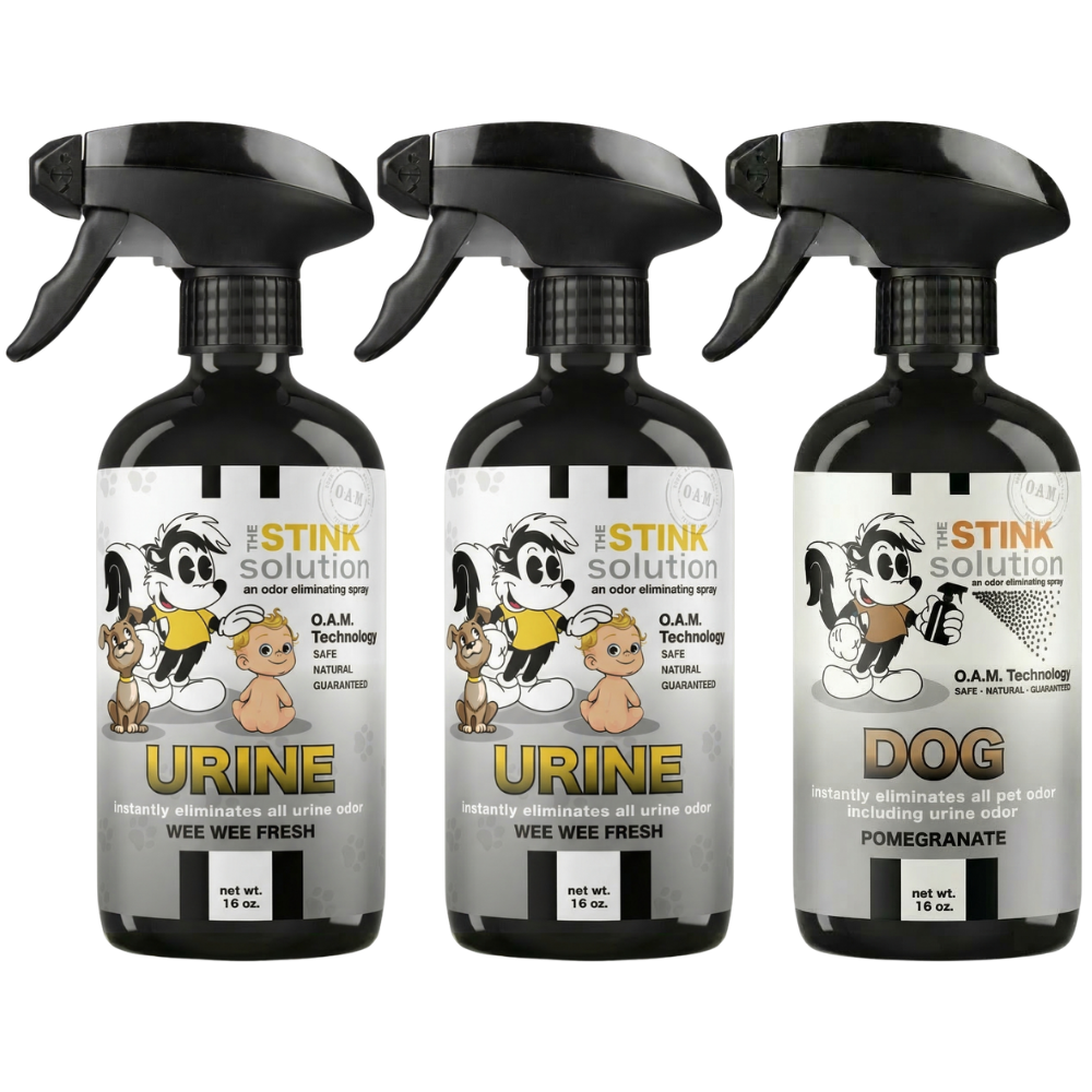 Three Pack - Two Urine Odor Eliminating Sprays + One Spray of Choice 16 oz