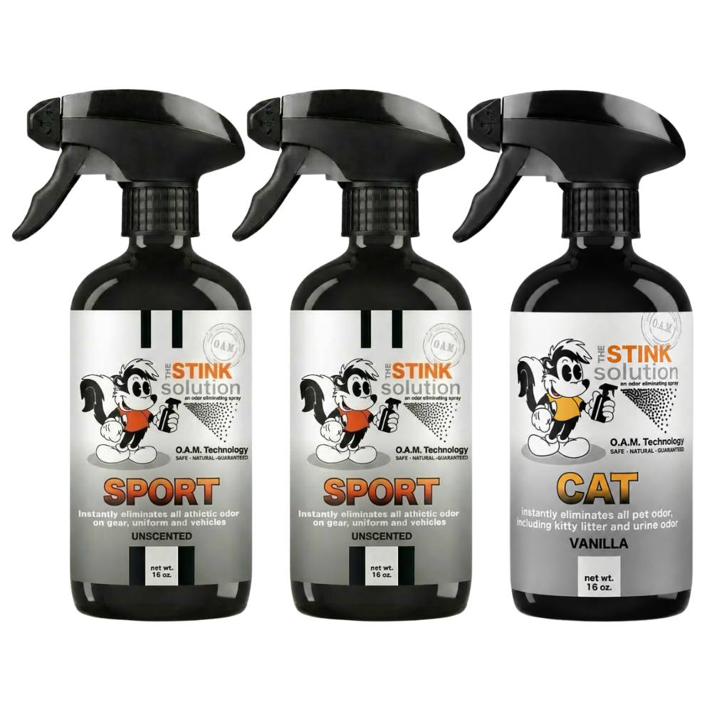 Three Pack - Two Sport Odor Eliminating Sprays + One Spray of Choice 16 oz
