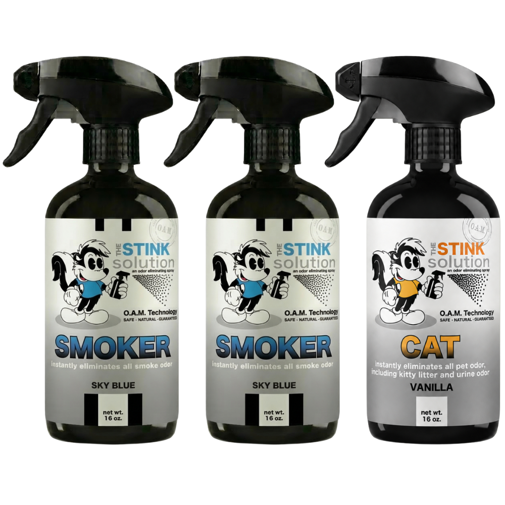 Three Pack - Two Smoke Odor Eliminating Sprays + One Spray of Choice 16 oz