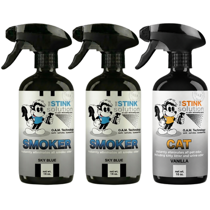 Three Pack - Two Smoke Odor Eliminating Sprays + One Spray of Choice 16 oz