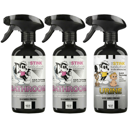 Three Pack - Two Bathroom Odor Eliminating Sprays + One Spray of Choice 16 oz