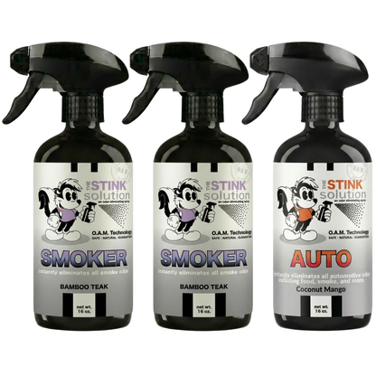Three Pack - Two Smoke Odor Eliminating Sprays + One Spray of Choice 16 oz
