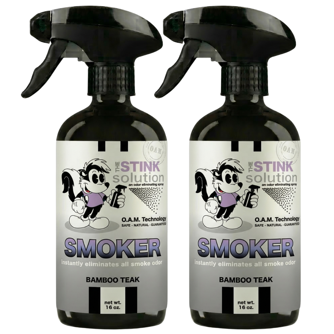 Double Pack - Two Smoker Bamboo Teak 16 oz. Sprays | Odor Eliminating Spray