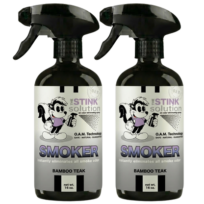Double Pack - Two Smoker Bamboo Teak 16 oz. Sprays | Odor Eliminating Spray