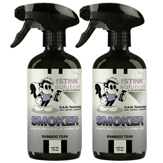 Double Pack - Two Smoker Bamboo Teak 16 oz. Sprays | Odor Eliminating Spray