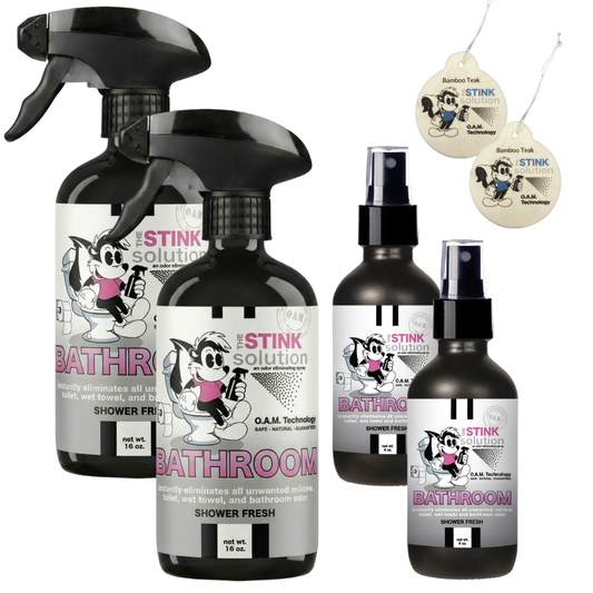 Buy 2 Get 4 FREE - (2) 16 oz (2) 4 oz Bathroom Shower Fresh Bundle + 2 Car Air Fresheners