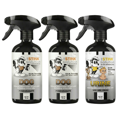 Three Pack - Two Dog Odor Eliminating Sprays + One Spray of Choice 16 oz