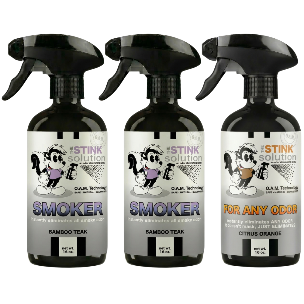 Three Pack - Two Smoke Odor Eliminating Sprays + One Spray of Choice 16 oz