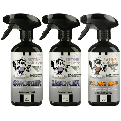 Three Pack - Two Smoke Odor Eliminating Sprays + One Spray of Choice 16 oz