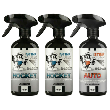 Three Pack - Two Hockey Odor Eliminating Sprays + One Spray of Choice 16 oz