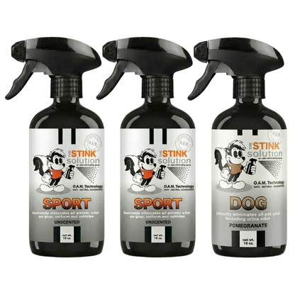 Three Pack - Two Sport Odor Eliminating Sprays + One Spray of Choice 16 oz