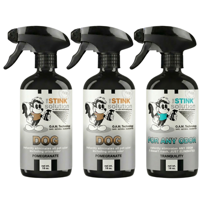 Three Pack - Two Dog Odor Eliminating Sprays + One Spray of Choice 16 oz