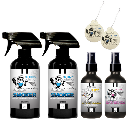 Buy 2 Get 4 FREE | Two 16 oz Sprays of Choice, One 4 oz Kitchen, One 4 oz Bathroom + 2 Car Air Fresheners