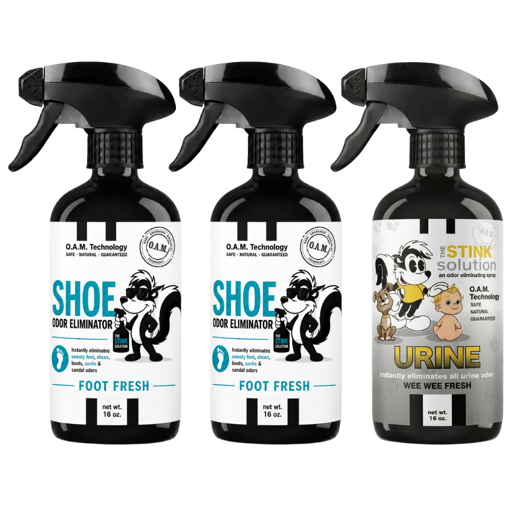 Three Pack - Two Shoe Odor Eliminating Sprays + One Spray of Choice 16 oz