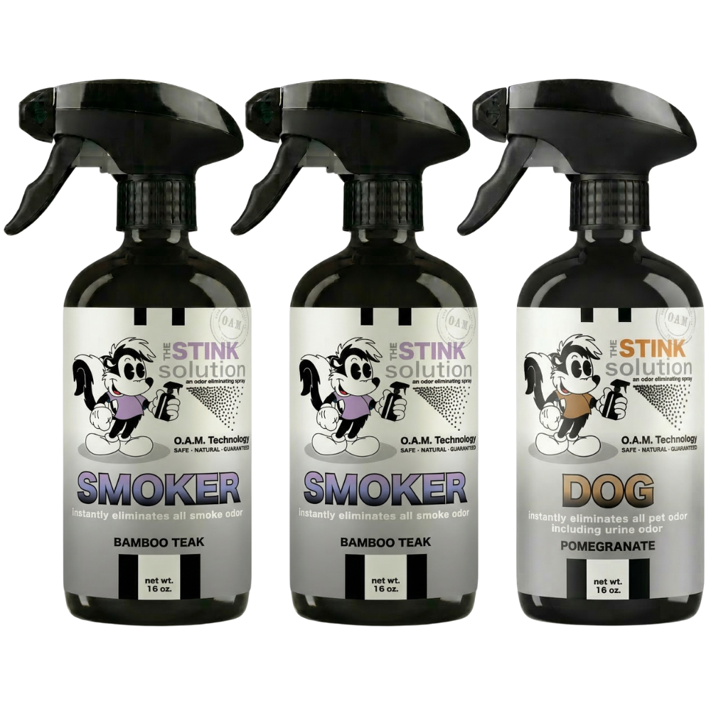 Three Pack - Two Smoke Odor Eliminating Sprays + One Spray of Choice 16 oz