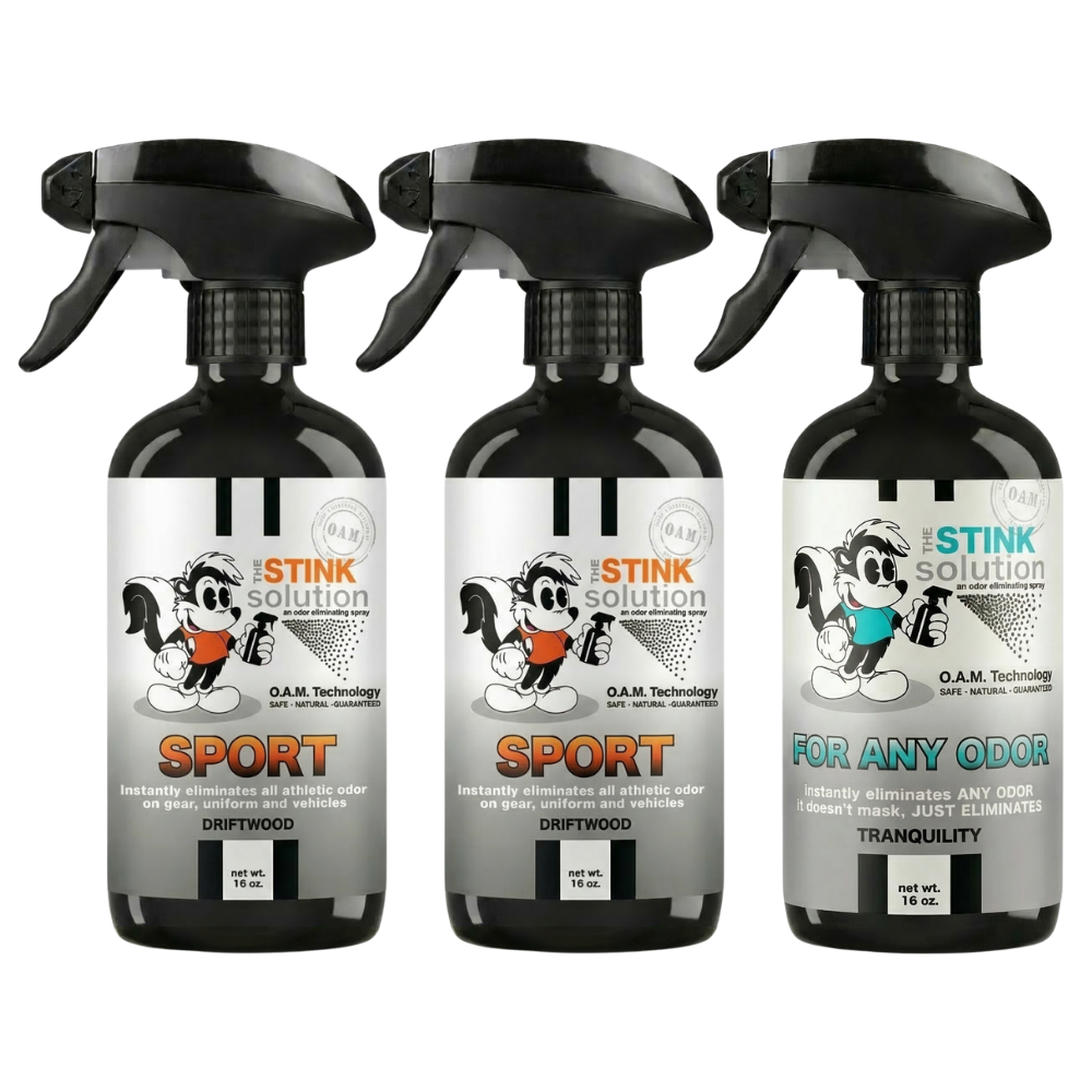 Three Pack - Two Sport Odor Eliminating Sprays + One Spray of Choice 16 oz