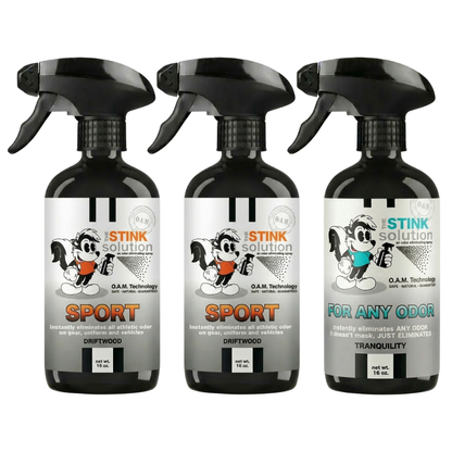 Three Pack - Two Sport Odor Eliminating Sprays + One Spray of Choice 16 oz