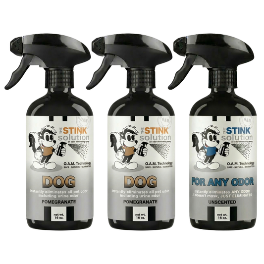 Three Pack - Two Dog Odor Eliminating Sprays + One Spray of Choice 16 oz