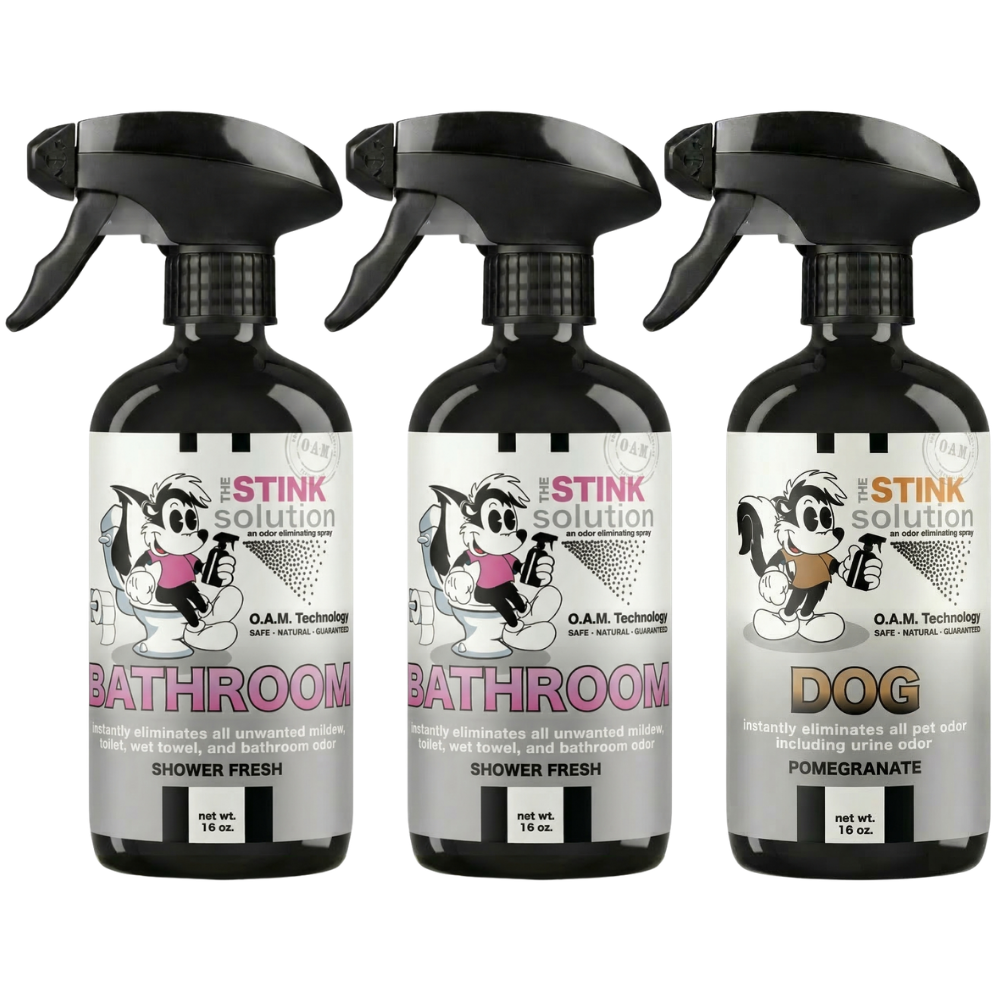 Three Pack - Two Bathroom Odor Eliminating Sprays + One Spray of Choice 16 oz