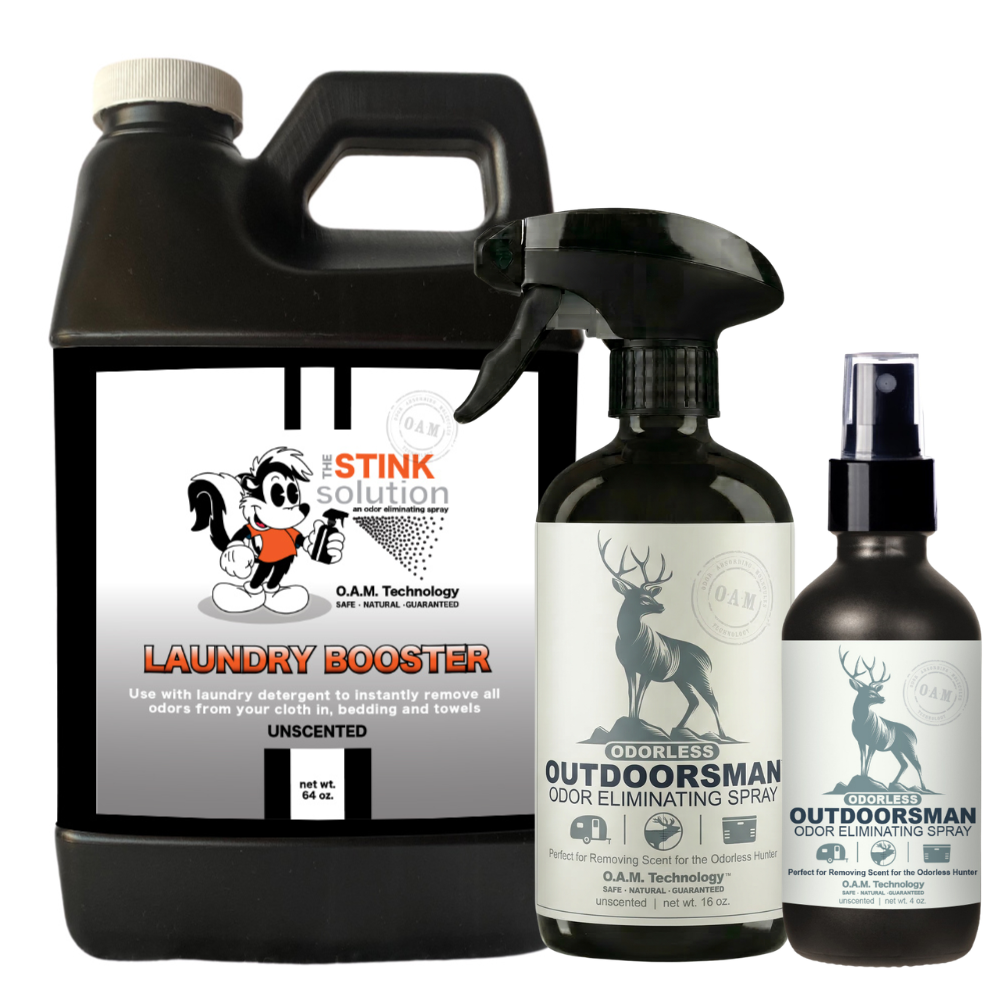 Hunting Season Saver Kit (Unscented Laundry Booster, 16 oz Spray, & 4 oz Spray)