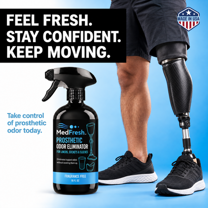 MedFresh Prosthetic Odor Eliminator Spray 16 oz Fragrance-Free Deodorizer for Liners, Sockets & Sleeves