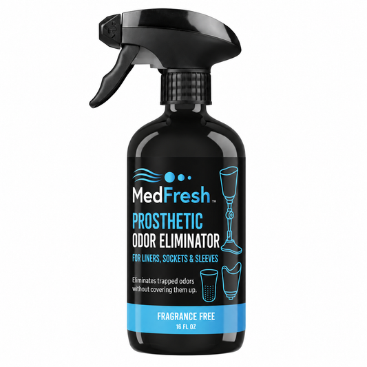 MedFresh Prosthetic Odor Eliminator Spray 16 oz Fragrance-Free Deodorizer for Liners, Sockets & Sleeves