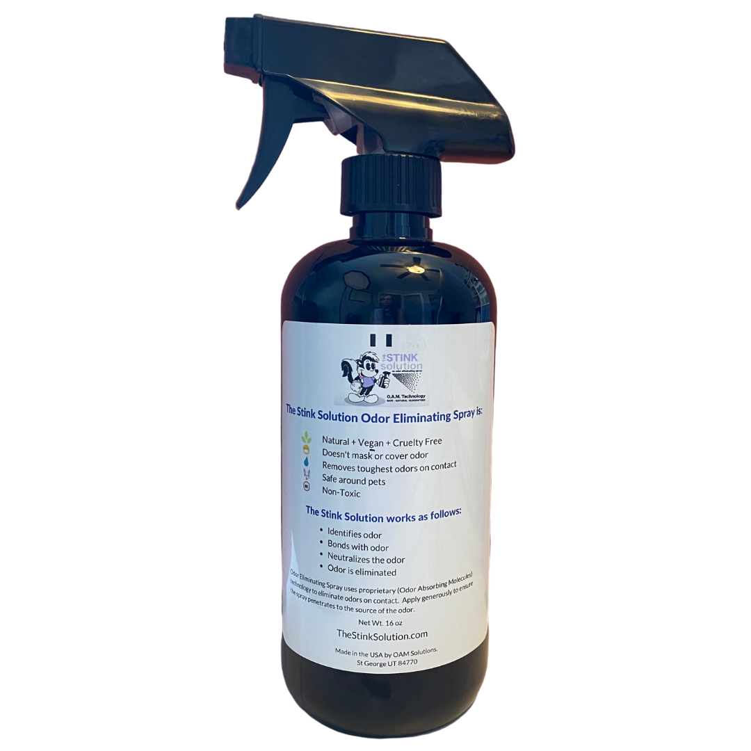 Natural, safe, non-toxic, enzyme-free odor eliminating spray. Multi-purpose use for any odor: smoke, urine, food, sweat, and more. Safe to spray anywhere: homes, cars, furniture, bathroom, carpet, and more.