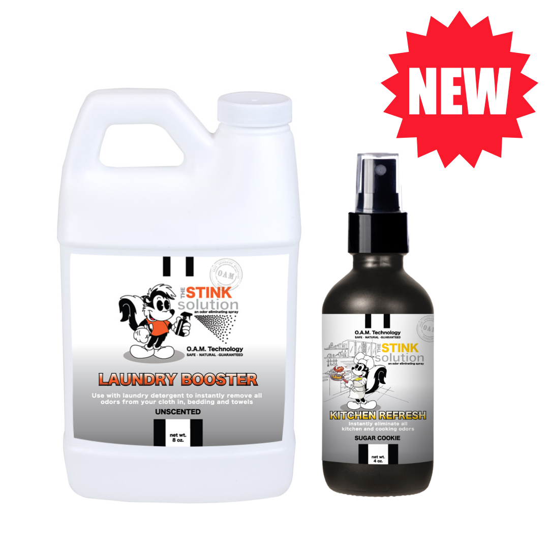 Sample Bundle - 1 Unscented Mini Laundry Booster + 1 Kitchen Odor Eliminator 4 oz