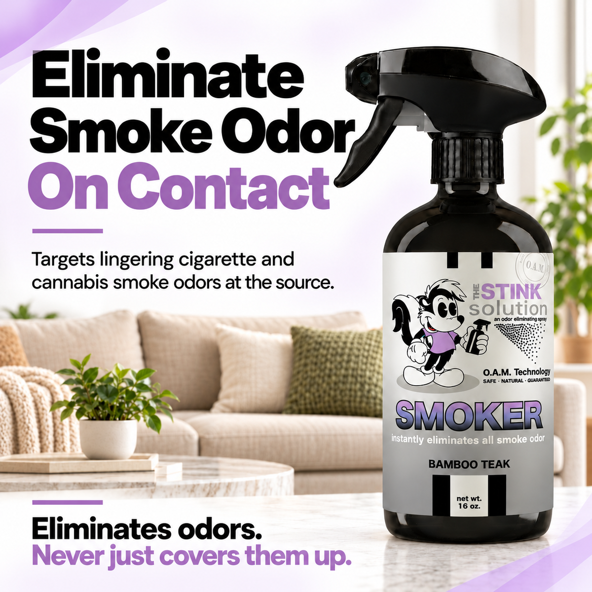 Smoker Odor Eliminating Spray in Bamboo Teak 16 oz.