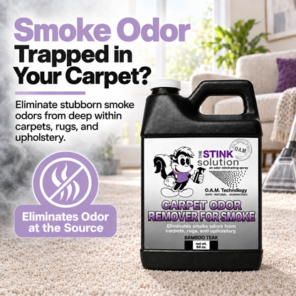 The Stink Solution Carpet Odor Remover for Smoke – Bamboo Teak, 64 fl oz