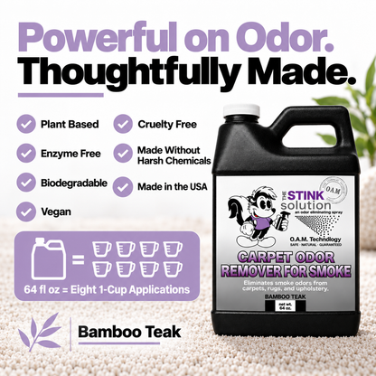 The Stink Solution Carpet Odor Remover for Smoke – Bamboo Teak, 64 fl oz