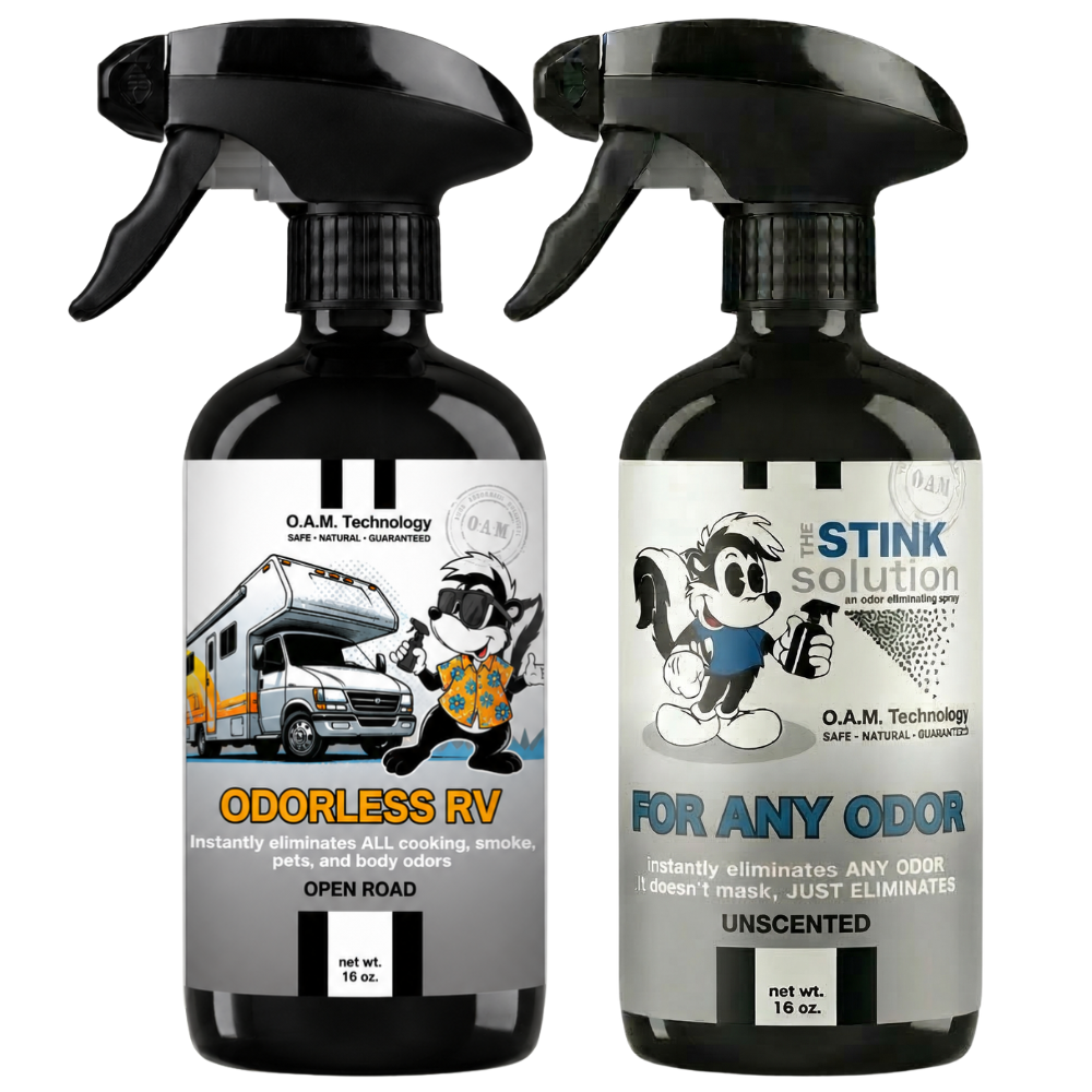 Double Pack - One Odorless RV Open Road, One Unscented 16 oz Sprays | Odor Eliminating Spray