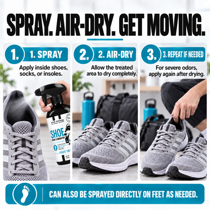Shoe Odor Eliminating Spray in Foot Fresh Scent 16 oz