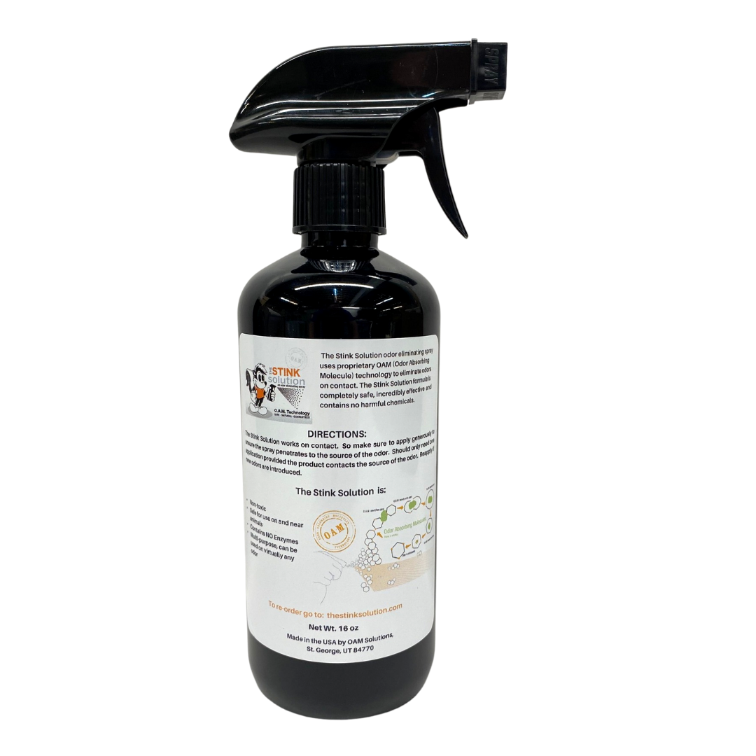 Auto Odor Eliminating Spray in Citrus Blossom 16 oz Natural, safe, non-toxic, enzyme-free odor eliminating spray. Multi-purpose use for any odor: smoke, urine, food, sweat, and more. Safe to spray anywhere: homes, cars, furniture, bathroom, carpet, and more.