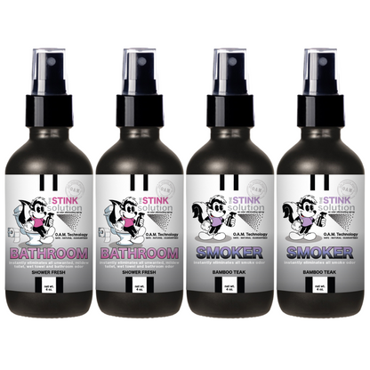 Buy 3 Get 1 FREE - Bathroom Sampler Set 4 oz Odor Eliminating Sprays