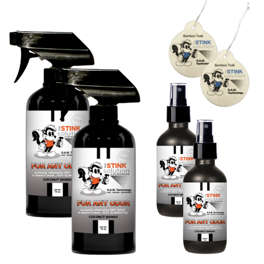 Natural, safe, non-toxic, enzyme-free odor eliminating spray. Multi-purpose use for any odor: smoke, urine, food, sweat, and more. Safe to spray anywhere: homes, cars, furniture, bathroom, carpet, and more.