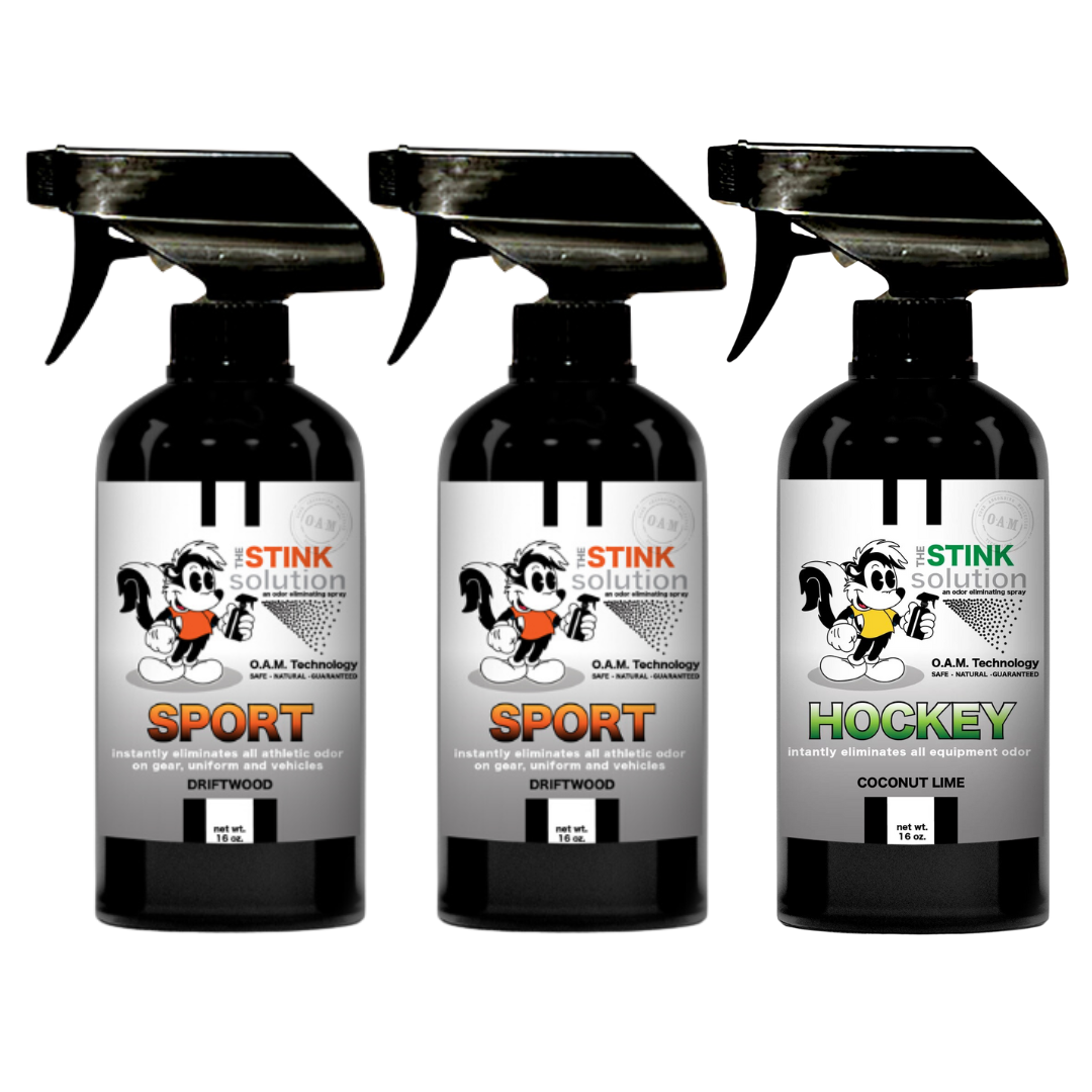 Three Pack - Two Sport Odor Eliminating Sprays + One Spray of Choice 16 oz