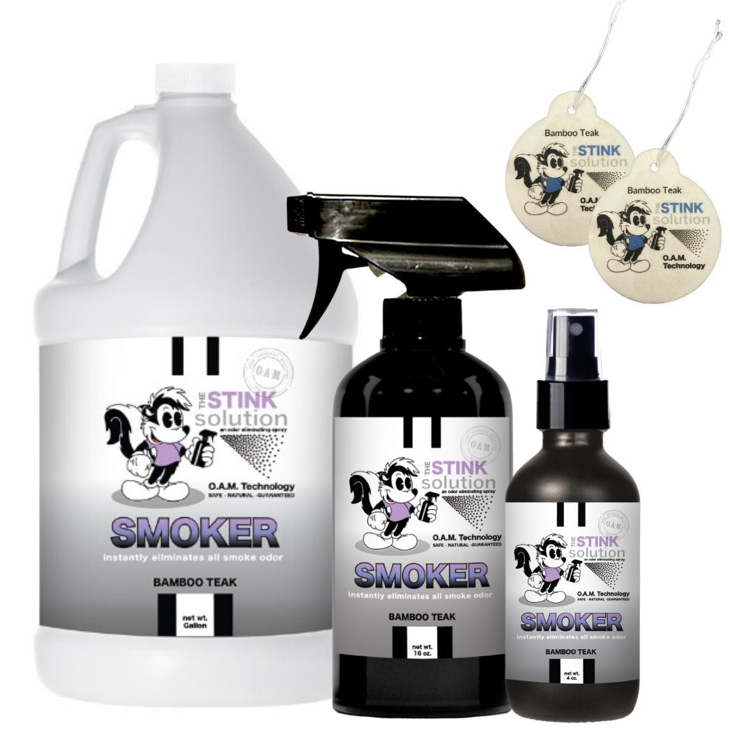Triple Pack Smoker Odor Eliminating Spray Gallon, 16 oz. and 4 oz Bundle + 2 FREE Car Air Fresheners