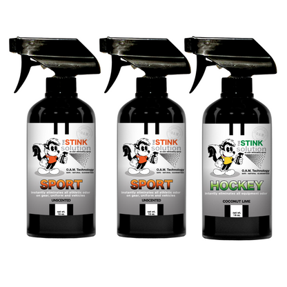 Three Pack - Two Sport Odor Eliminating Sprays + One Spray of Choice 16 oz