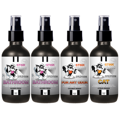 Buy 3 Get 1 FREE - Bathroom Sampler Set 4 oz Odor Eliminating Sprays