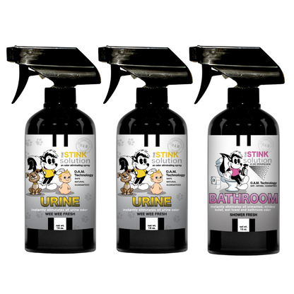 Three Pack - Two Urine Odor Eliminating Sprays + One Spray of Choice 16 oz
