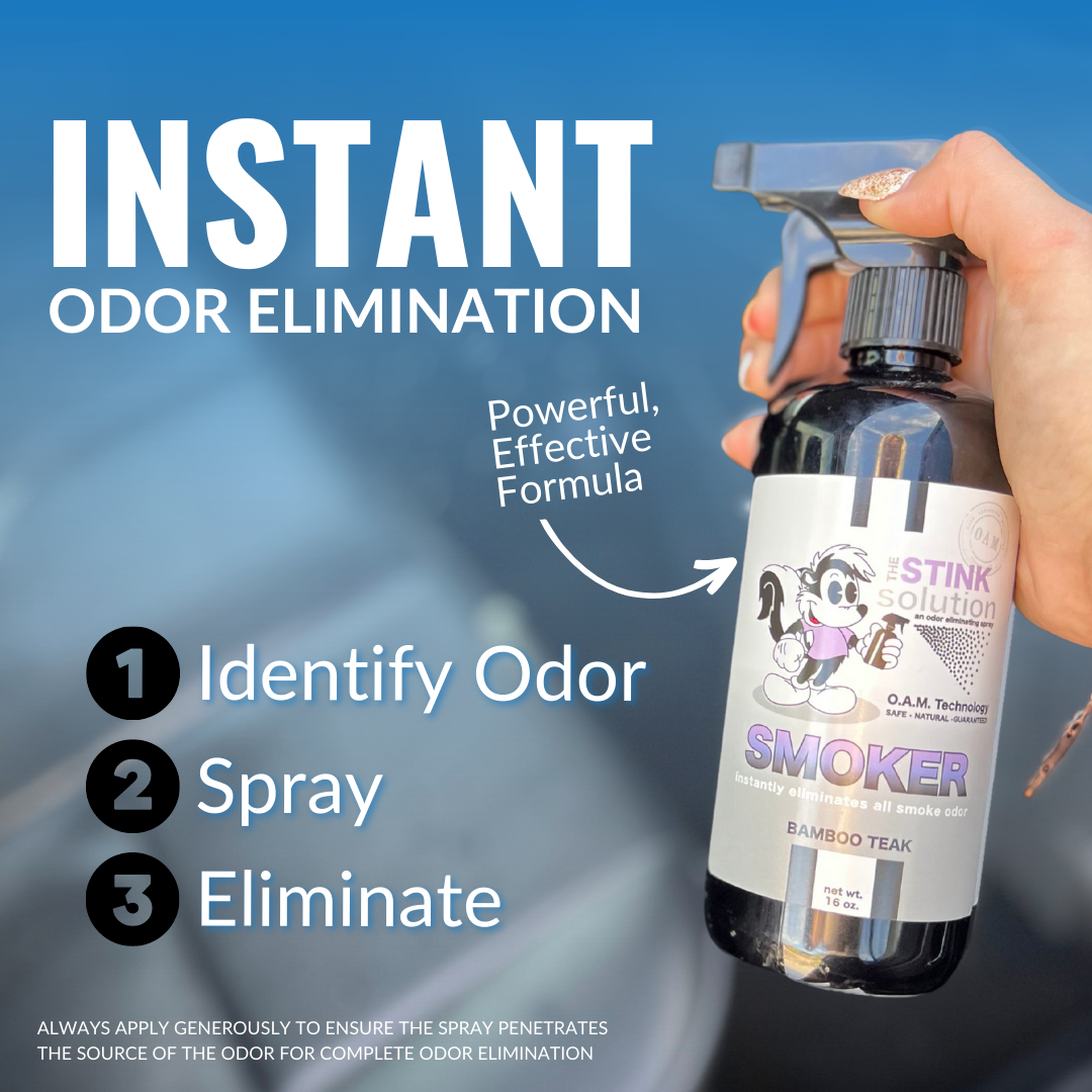 Buy 2 Get 1 FREE - Two Smoke Odor Eliminating Sprays (Bamboo Teak) + One For Any Odor Eliminating Spray (Berry Peach) 16 oz